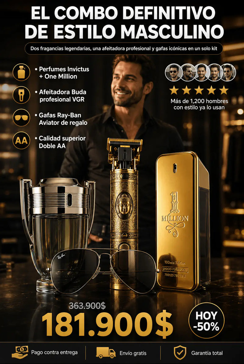 KIT 120 (2 PERFUMES + AFEITADORA +GAFAS)