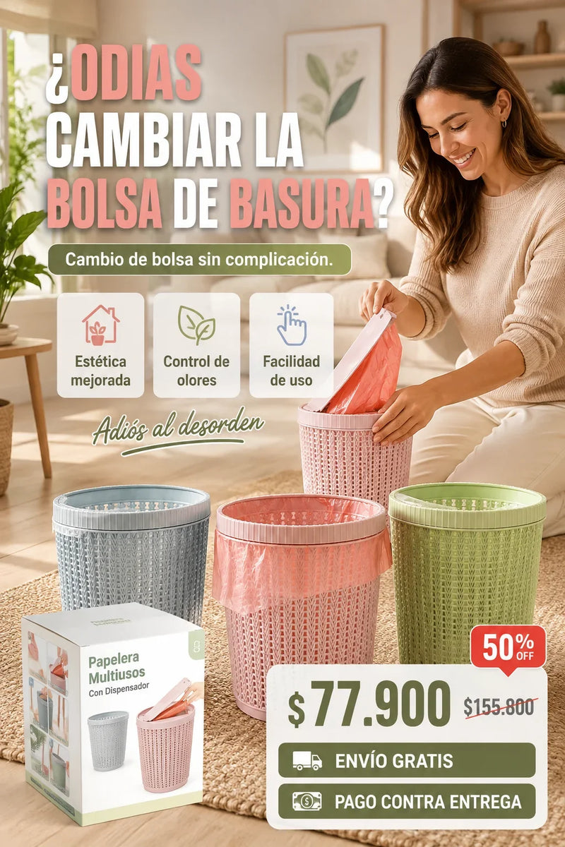 Papelera Multiusos Con Dispensador